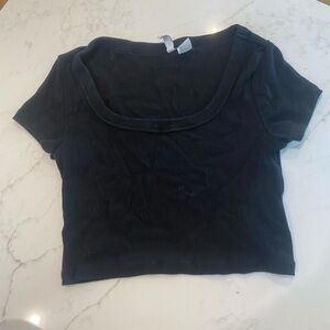 H&M Divided Black Ribbed Top